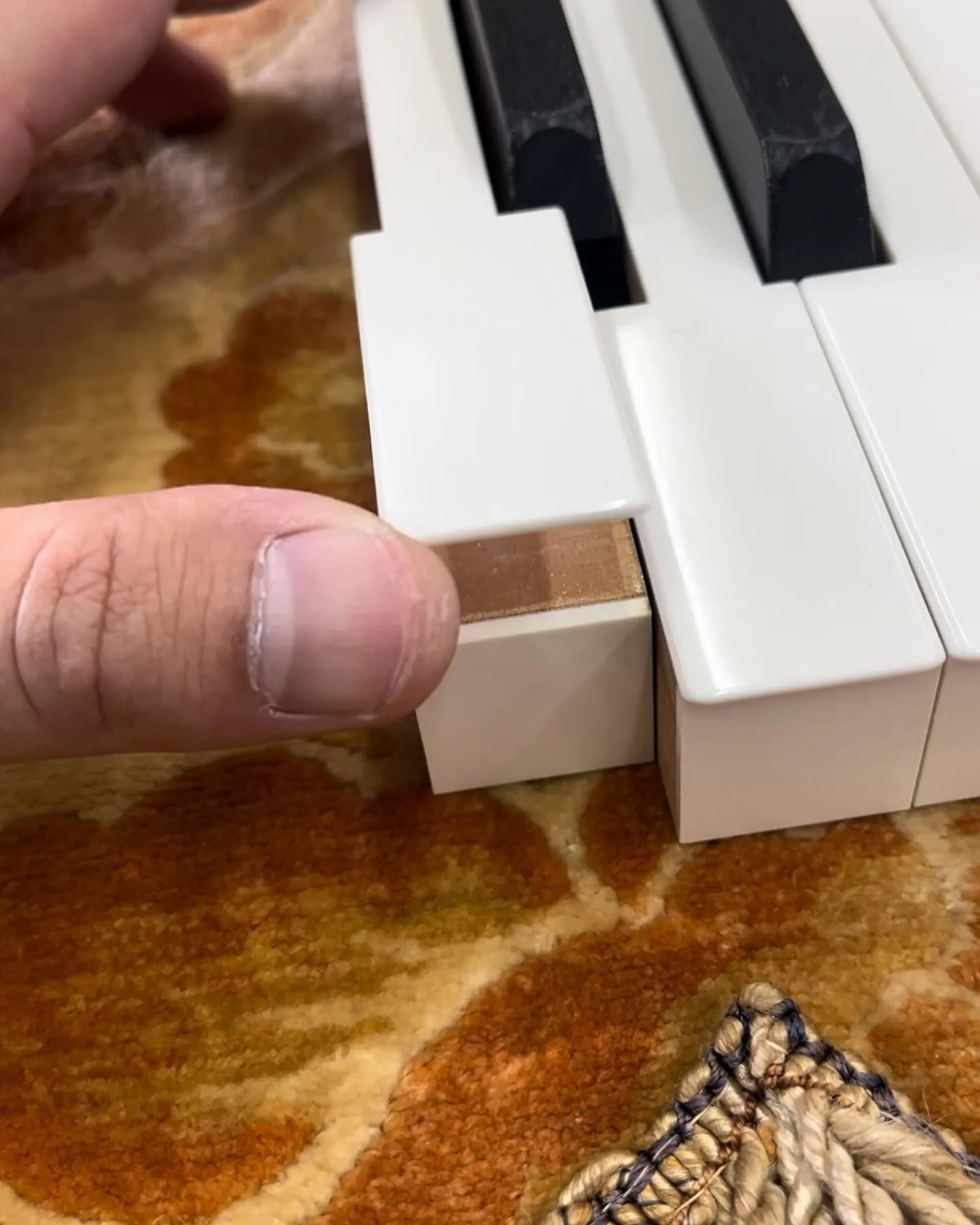 鍵盤が剥がれたグランドピアノ調律修理