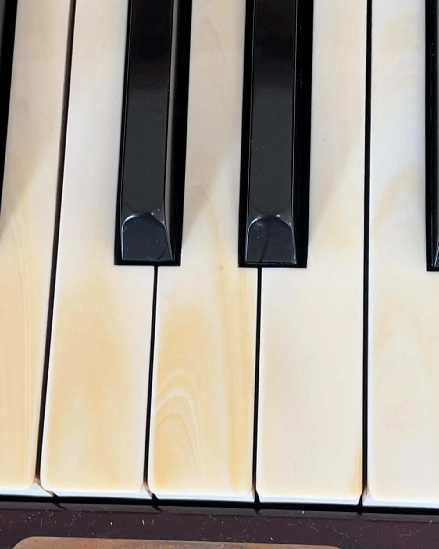 象牙鍵盤の脱色とピアノ調律